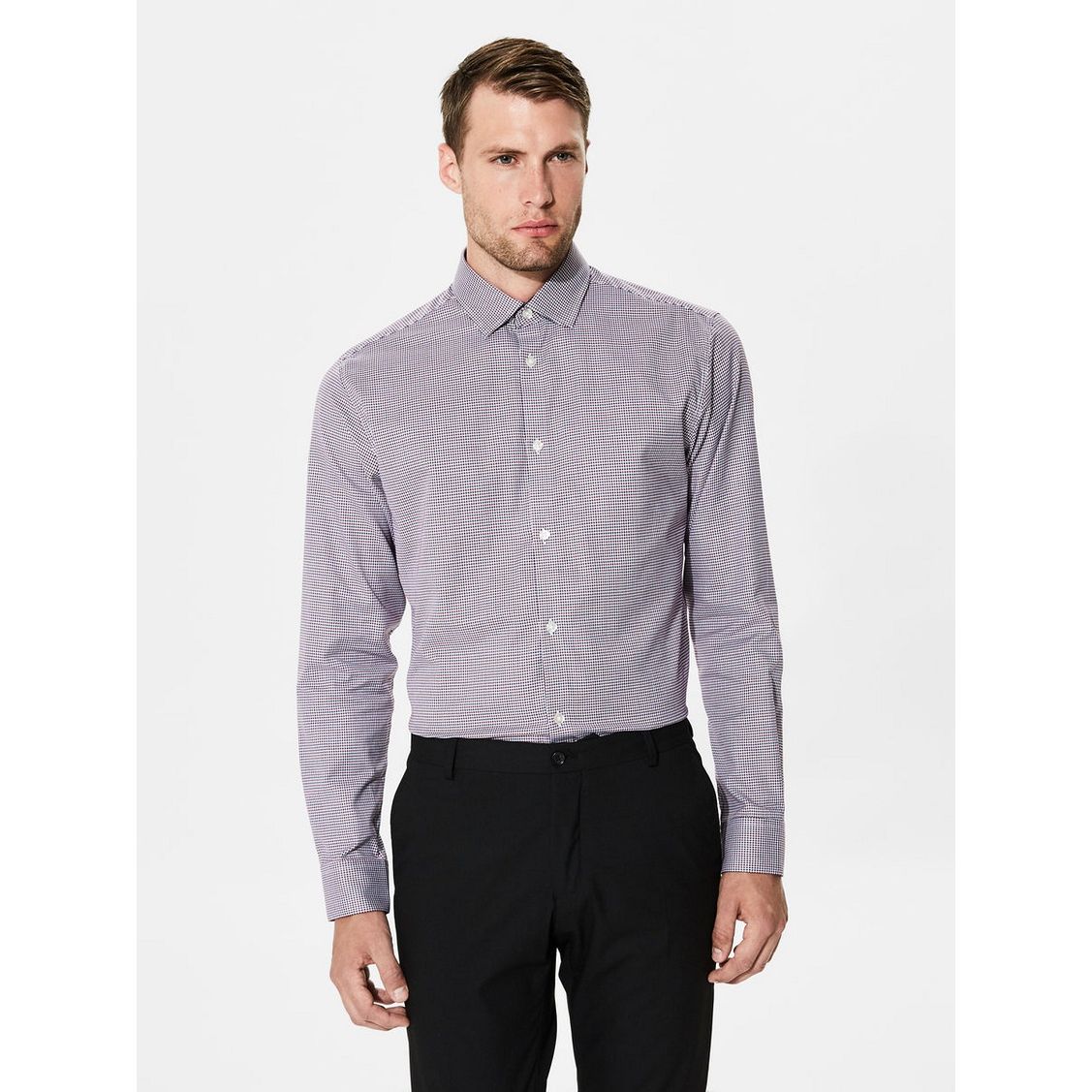 SHDONENEW-MARK SHIRT LS NOOS Bright White/Red/Navy 16058640