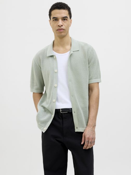 KNITTED POLO CARDIGAN