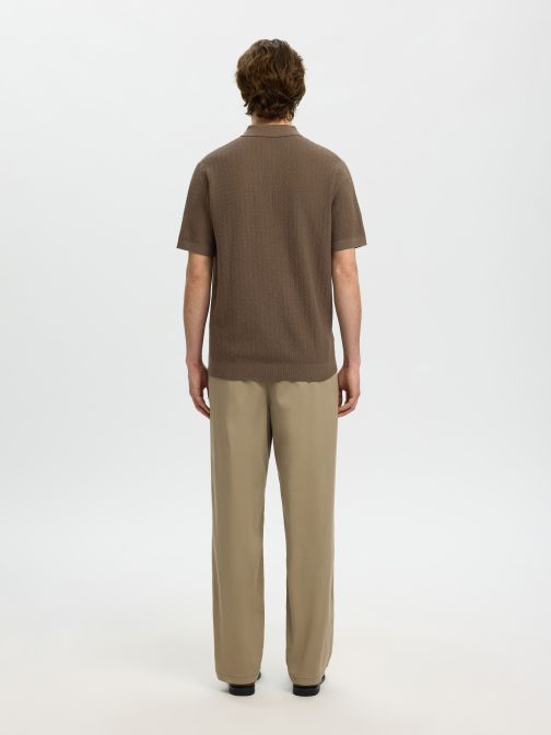 KNITTED HALF ZIP POLO SHIRT