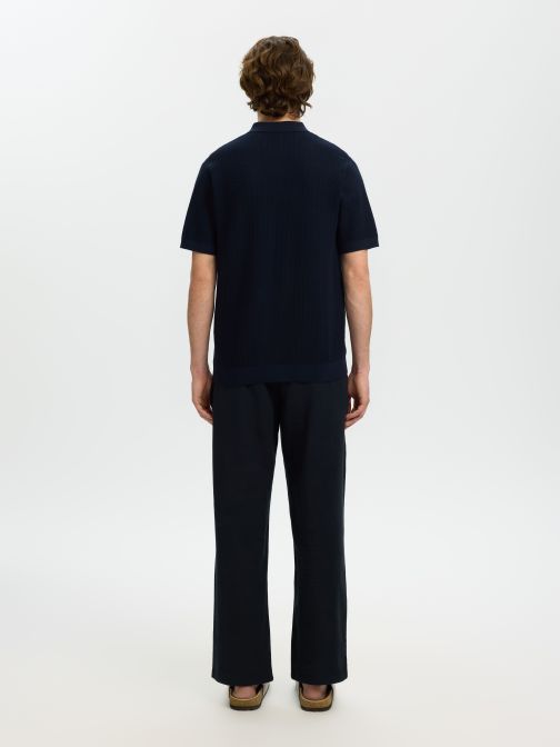 KNITTED HALF ZIP POLO SHIRT