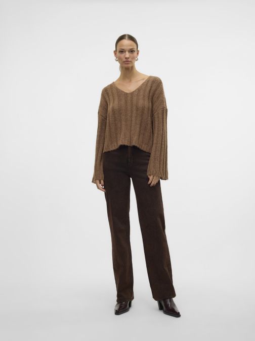 V-NYAKÚ RÖVID KÖTÖTT PULÓVER 