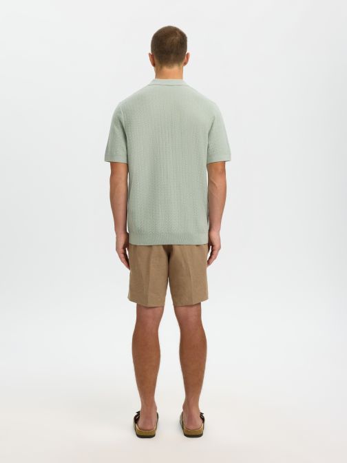 KNITTED HALF ZIP POLO SHIRT