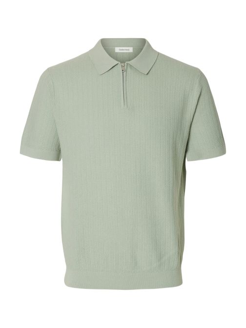 KNITTED HALF ZIP POLO SHIRT