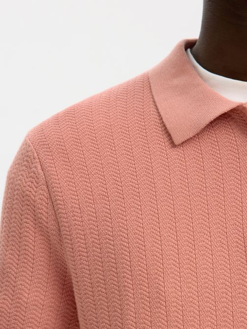 KNITTED HALF ZIP POLO SHIRT